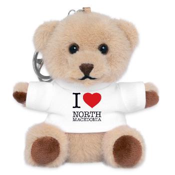 I LOVE NORTH MACEDONIA - Teddy Schlüsselanhänger - Weiß - Vorne