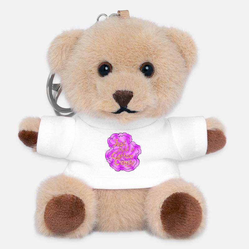 Cotton Candy Thinking Extra Shine - Teddy Keyring - white