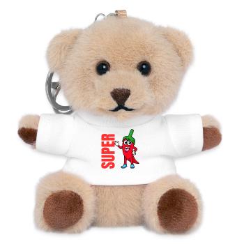 Pepper Hero: Playful Chili Mascot - Teddy Keyring - white - Front