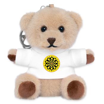 Fléchettes, fléchettes, fléchettes, autocollants, jeu de fléchettes - Porte-clés ourson - blanc - Devant