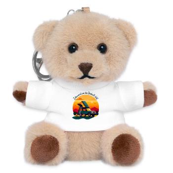 Zuhause unterm Dachzelt - Teddy Schlüsselanhänger - Weiß - Vorne