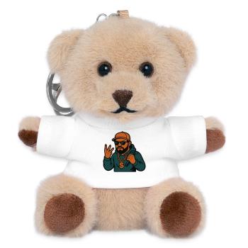 Rapper – Mic in der Hand, Style im Blut - Teddy Schlüsselanhänger - Weiß - Vorne