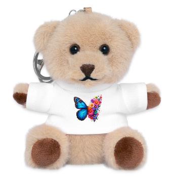 Bunter Schmetterling, von der Natur inspirierte Sommerstimmungen - Teddy Schlüsselanhänger - Weiß - Vorne