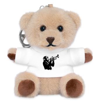 Affen-Trompeter | The Monekey Dance Banksy Style - Teddy Schlüsselanhänger - Weiß - Vorne