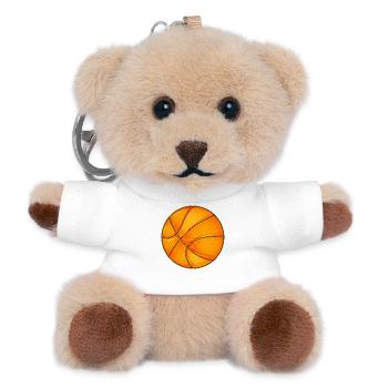 Glowing Basketball in Orange - Sports Design - Teddy Keyring - white - Front