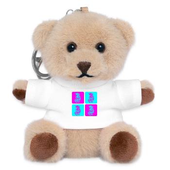 Magical Unicorn Pop Art - Teddy Keyring - white - Front