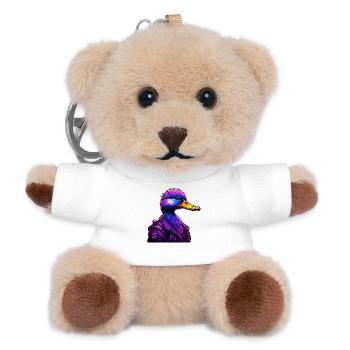 Canard futuriste dans le style cyber - Porte-clés ourson - blanc - Devant