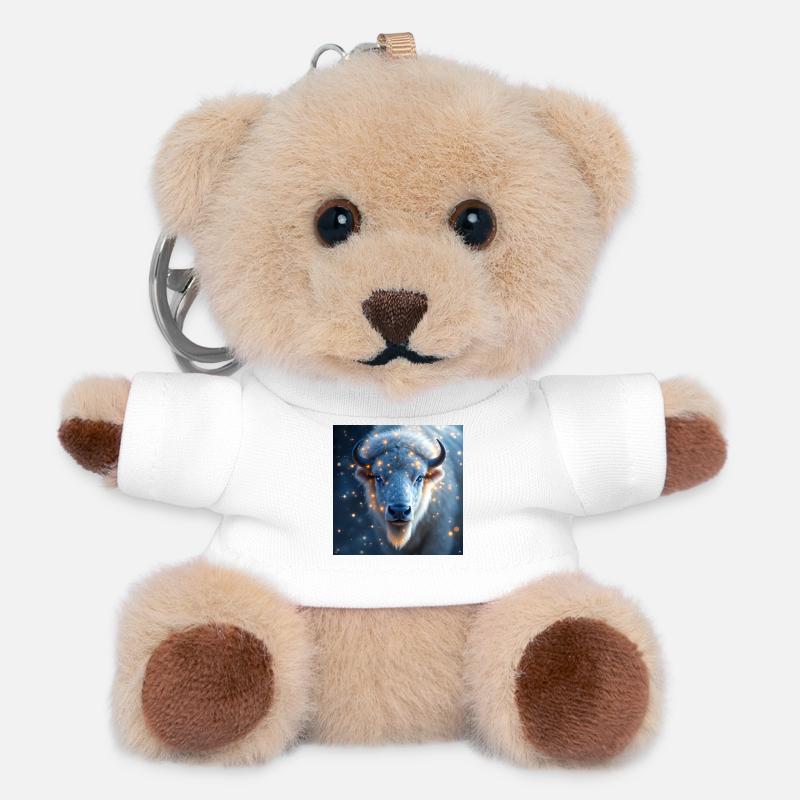 White Bison Power Animal - Teddy Keyring - white
