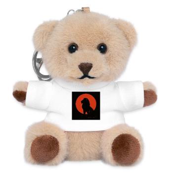 Lion silhouette in the circle of the sun - Teddy Keyring - white - Front