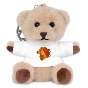 Harmonie zwischen Mädchen und Bär - Freundschaft - Teddy Schlüsselanhänger - Weiß - Vorne