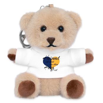 Heimat ist dort wo dein Herz ist - Teddy Keyring - white - Front