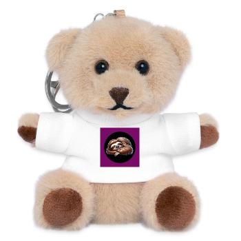 Faultier - cool bleiben immer mit der Ruhe - Teddy Schlüsselanhänger - Weiß - Vorne