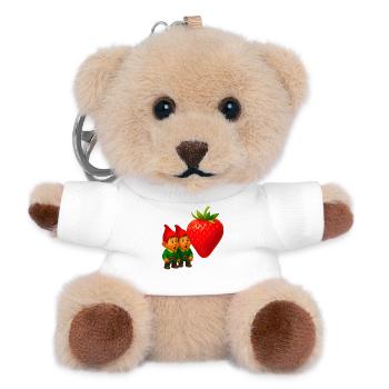 Zwerge und Erdbeere - Teddy Schlüsselanhänger - Weiß - Vorne