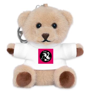 Renard et oie en amitié - Porte-clés ourson - blanc - Devant