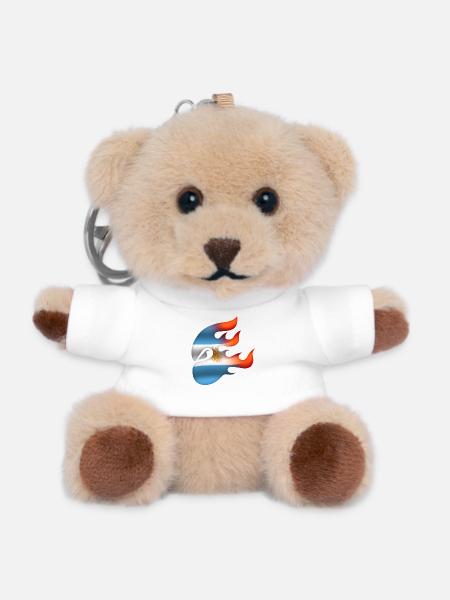 Flag of Argentina - Argentina - Ninja - Teddy Keyring - white