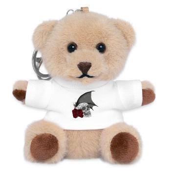 menschenschädel, dämonenflügel - Teddy Schlüsselanhänger - Weiß - Vorne