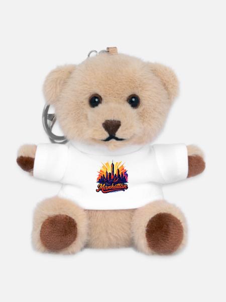 Manhattan City New York Silhouette Cadeau - Porte-clés ourson - blanc