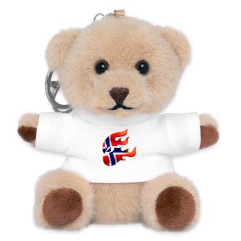 Norwegische Flagge - Norwegen - Ninja - Teddy Schlüsselanhänger - Weiß - Vorne