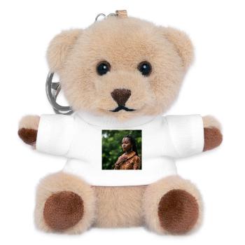 Portrait Afroétnique avec Bijoux Traditionnels - Porte-clés ourson - blanc - Devant
