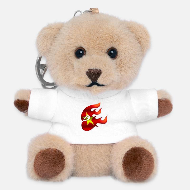 Vietnam Flag - Vietnam - Ninja - Teddy Keyring - white