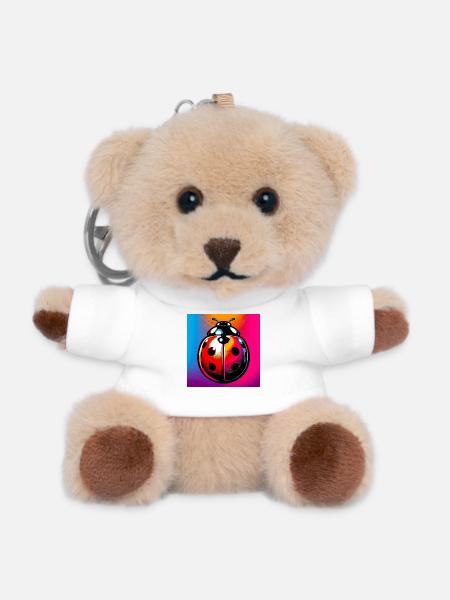 Marienkäfer - Teddy Schlüsselanhänger - Weiß