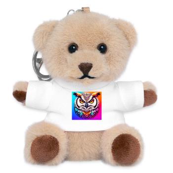owl - Teddy Keyring - white - Front