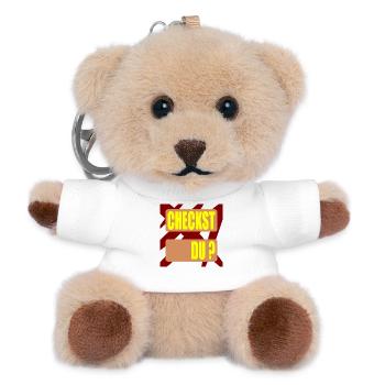 CHECKST DU WORTSCHATZ - Teddy Schlüsselanhänger - Weiß - Vorne