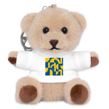 Abstract blue-yellow design - Teddy Keyring - white - Front