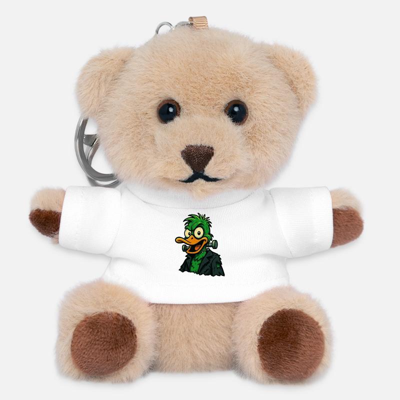 Frankenquack – Crazy Halloween Duck - Teddy Keyring - white