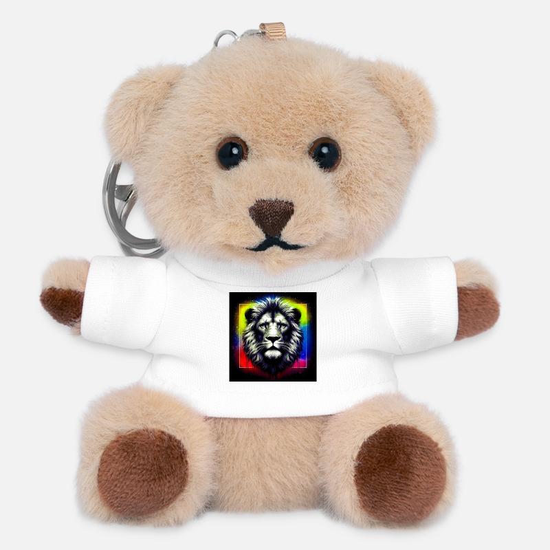 Löwe - Teddy Schlüsselanhänger - Weiß