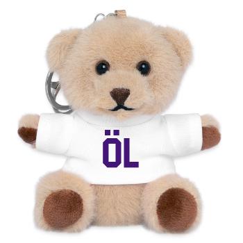 Abstract Geometric Pattern Design - Teddy Keyring - white - Front