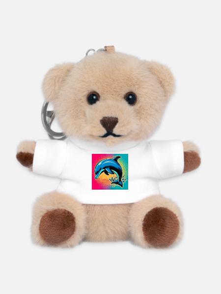 Delfin - Teddy Schlüsselanhänger - Weiß