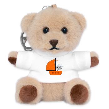 Kids Sailing boat Halloween Ghosts - Teddy Keyring - white - Front