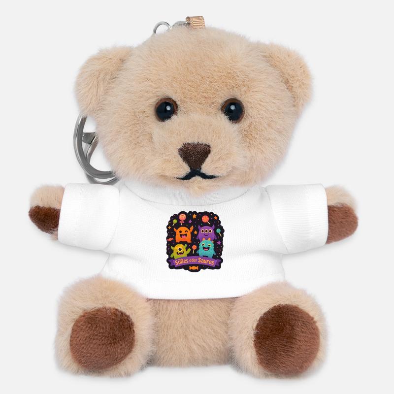 Süßes oder Saures - Monsterparty - Teddy Schlüsselanhänger - Weiß