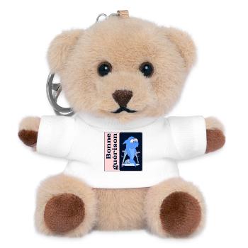 Gute heilende Füße - Teddy Schlüsselanhänger - Weiß - Vorne