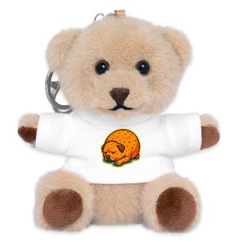 Süßer schlafender Hund, Kartoffelform, Liebeshunde - Teddy Schlüsselanhänger - Weiß - Vorne