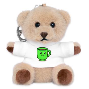 kaffeetasse-smile-cartoon - Teddy Schlüsselanhänger - Weiß - Vorne