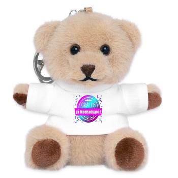 Happy birthday - Teddy Keyring - white - Front