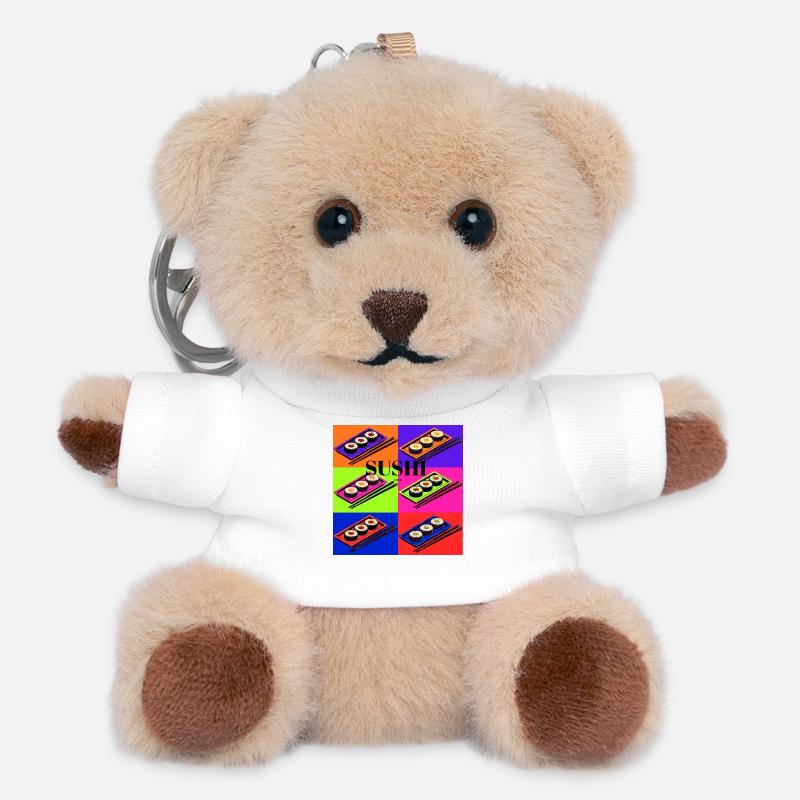 Bunte Sushi-Design mit Pop-Art-Stil - Teddy Schlüsselanhänger - Weiß