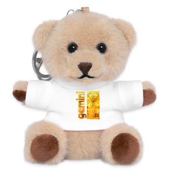 Sternzeichen Zwillinge - Teddy Schlüsselanhänger - Weiß - Vorne