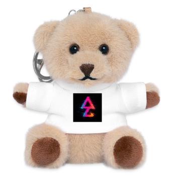 Neon Glitch Triangle Aura - Teddy Keyring - white - Front
