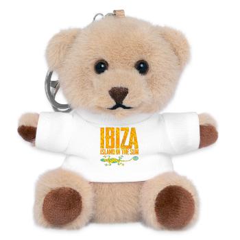Ibiza Island Sun with Gecko - Teddy Keyring - white - Front