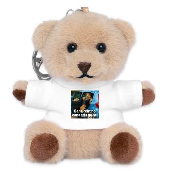 Hamsterabenteuer_im_blauen_Auto - Teddy Schlüsselanhänger - Weiß - Vorne