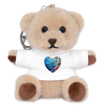 Intact Coral Reef Underwater World Heart Design - Teddy Keyring - white - Front