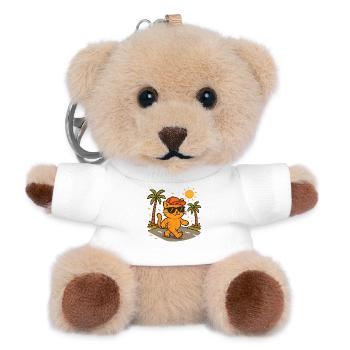 Tropische Katzensonnenbrille - Teddy Schlüsselanhänger - Weiß - Vorne
