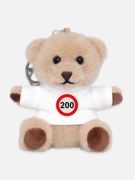 Speed limit 200 km/h - Teddy Keyring - white