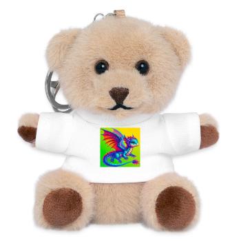 Drache - Teddy Schlüsselanhänger - Weiß - Vorne