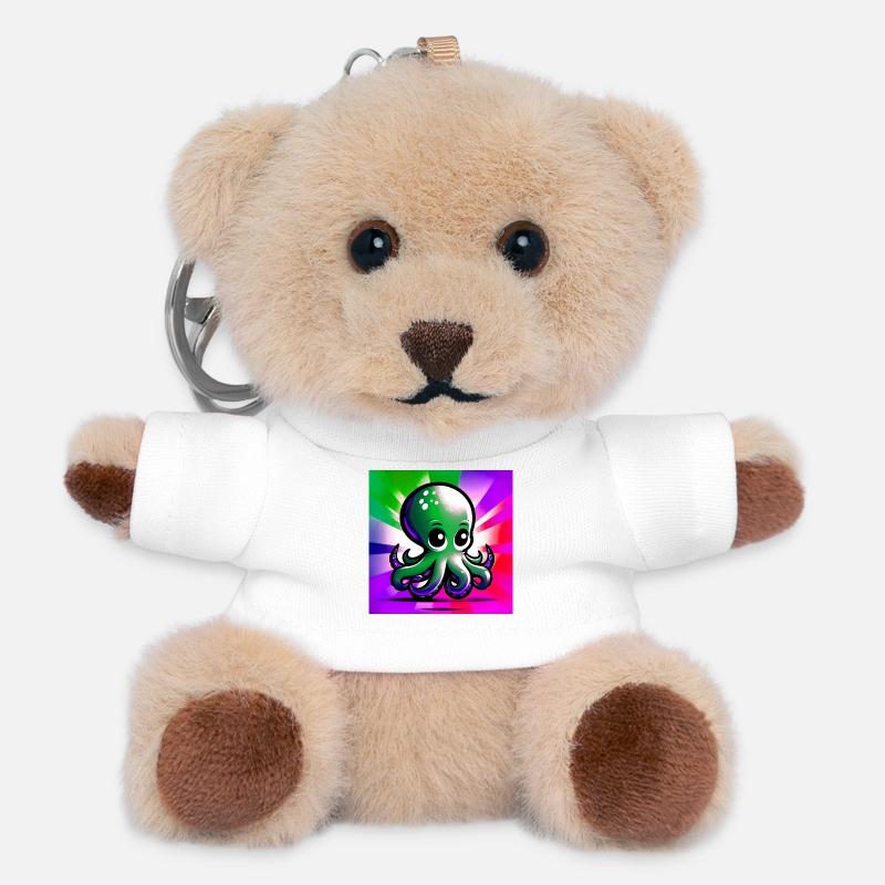 Krake - Teddy Schlüsselanhänger - Weiß