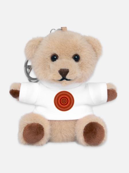 Mandala - Teddy Keyring - white