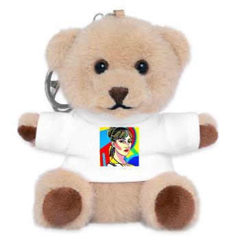 Colorful Pop Portrait - Teddy Keyring - white - Front